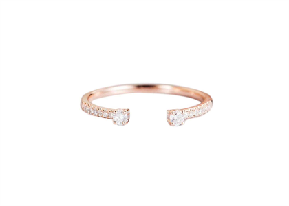 CZ Studded Open Band Fashion Ring